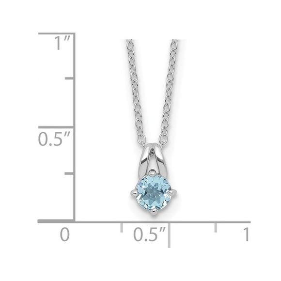 2/3 Carat (ctw) Sky Blue Topaz Pendant Necklace in Sterling Silver with Chain (1 - Picture 2 of 4